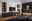 Moderne Wohnzimmer-Wandkombination mit dunklen Schränken, beleuchteten Regalen und einem großen Flachbildfernseher, aus der Perspektive eines gemütlichen Wohnzimmers mit stilvoller Dekoration.