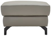 Hocker mit Stauraum in grauem Leder, Vorderansicht