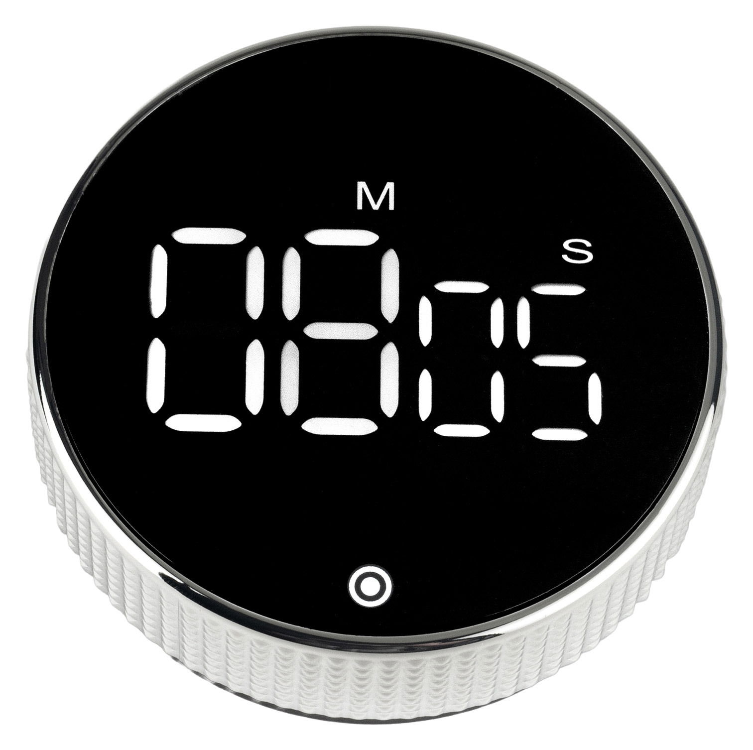 LED Timer mit Magnet in Nahaufnahme, zeigt 08:05 Minuten an, schwarze Oberfläche mit weißer LED-Anzeige.