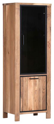 Holzvitrine mit Glastür, frontal betrachtet