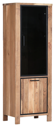 Holzvitrine mit Glastür, frontal betrachtet