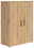 Carryhome Kommode MULTISTAURAUM Holzkommode mit zwei Türen und schwarzen Griffen, seitliche Perspektive