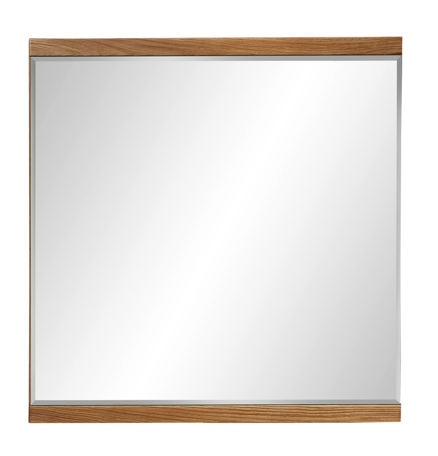 Rechteckiger Spiegel mit Holzrahmen, Frontalansicht