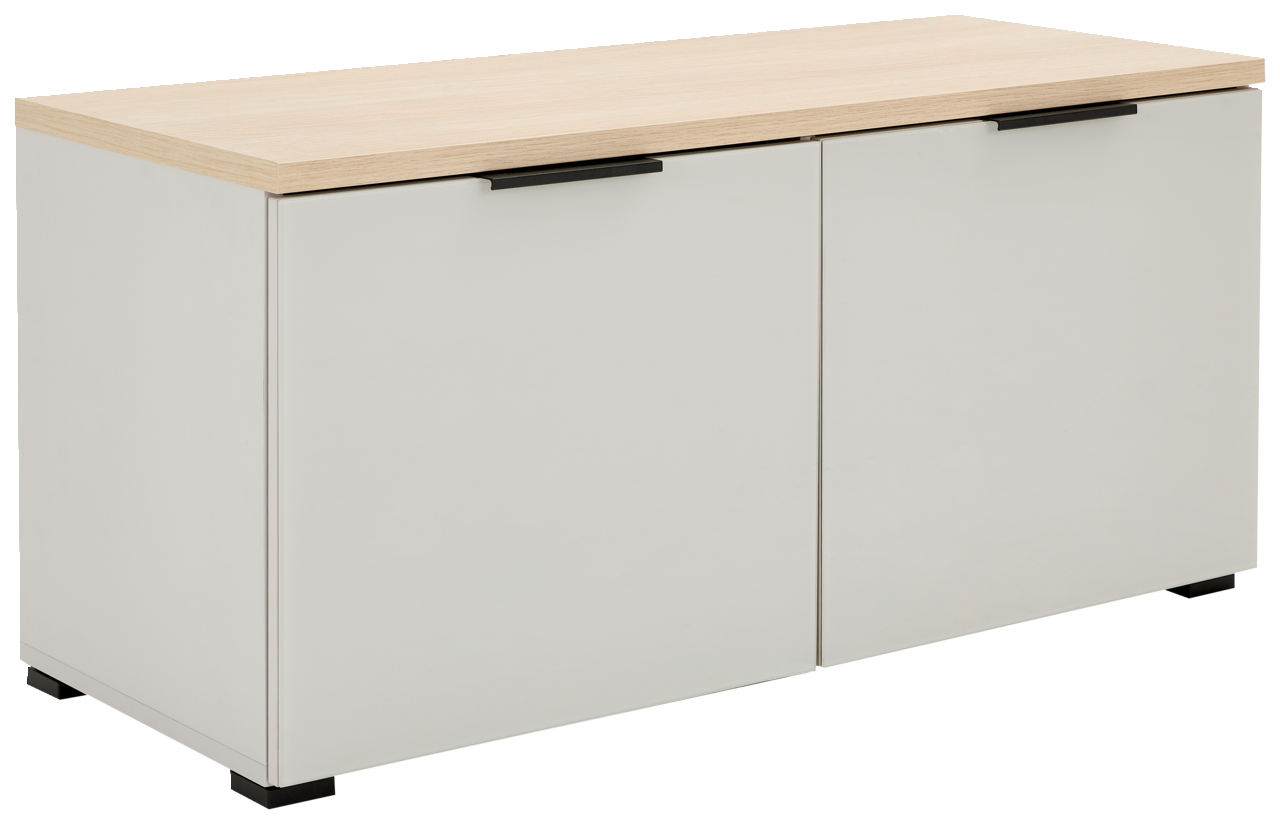 Voleo Schuhbank NEW YORK Schuhbank mit zwei Türen, helle Holzoberfläche, Frontansicht