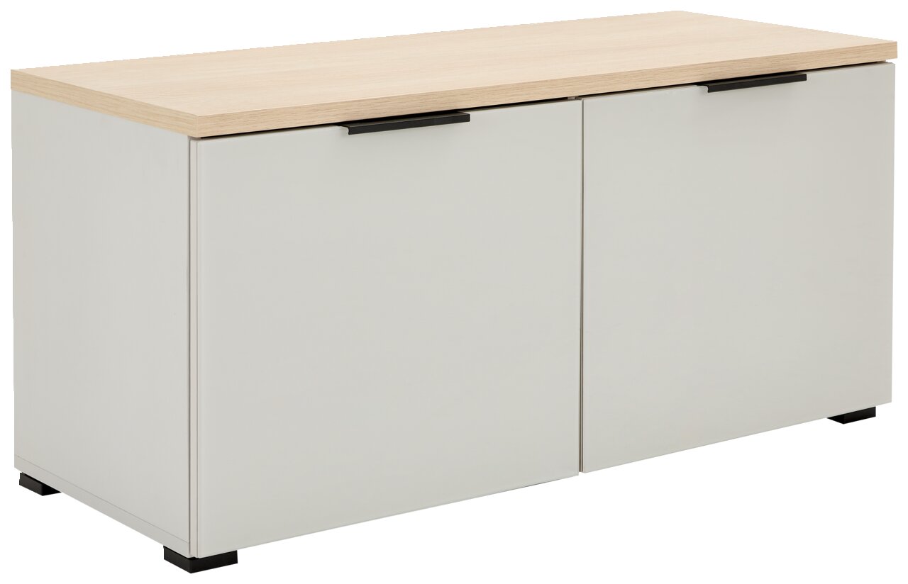Voleo Schuhbank NEW YORK Schuhbank mit zwei Türen, helle Holzoberfläche, Frontansicht