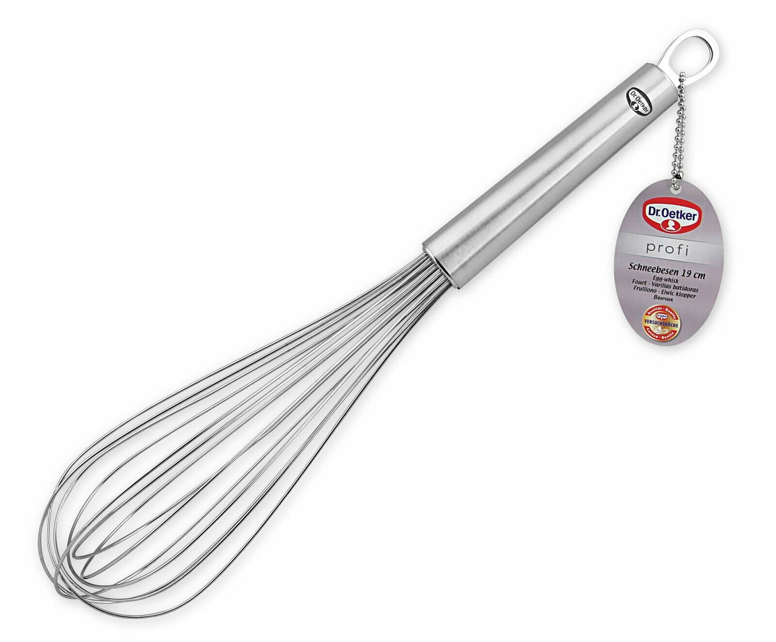 Schneebesen 35cm Profi aus Edelstahl, seitliche Perspektive