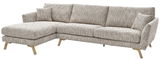 Ecksofa DETROIT von Musterring in heller Stoffoptik, Perspektive von vorne links