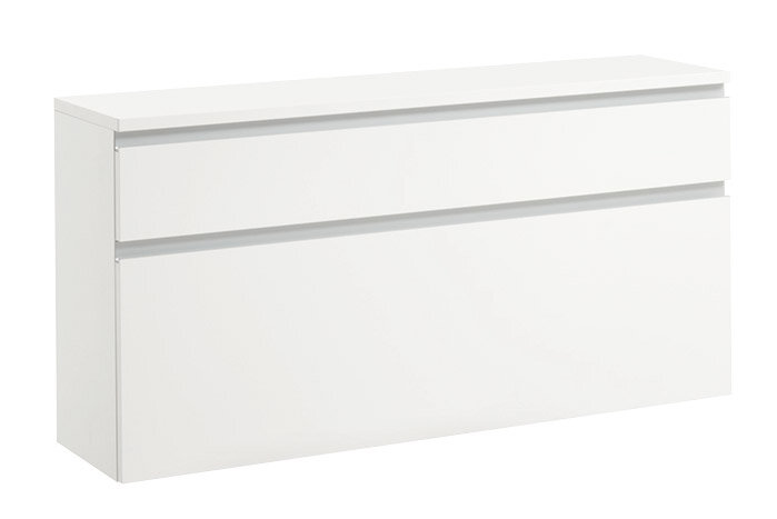 Weißer Hängeschuhschrank in Frontalansicht