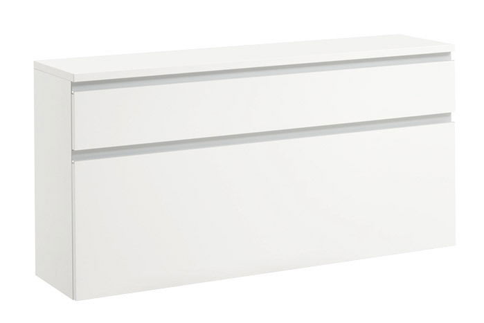 Weißer Hängeschuhschrank in Frontalansicht