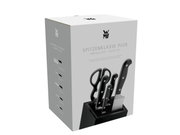 Messerblock-Set mit verschiedenen Messern und Schere, Perspektive von vorne links