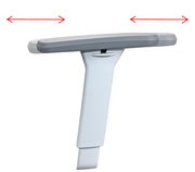 Armlehne eines Drehstuhls in seitlicher Perspektive mit verstellbarer Breite