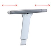 Armlehne eines Drehstuhls in seitlicher Perspektive mit verstellbarer Breite