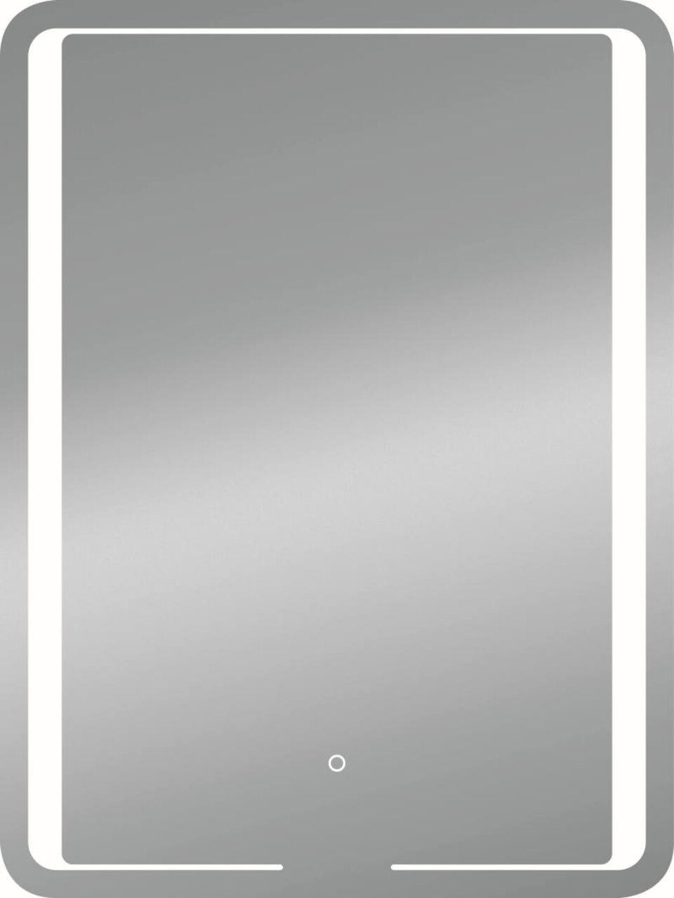 Rechteckiger LED-Lichtspiegel mit beleuchtetem Rahmen, Frontalansicht