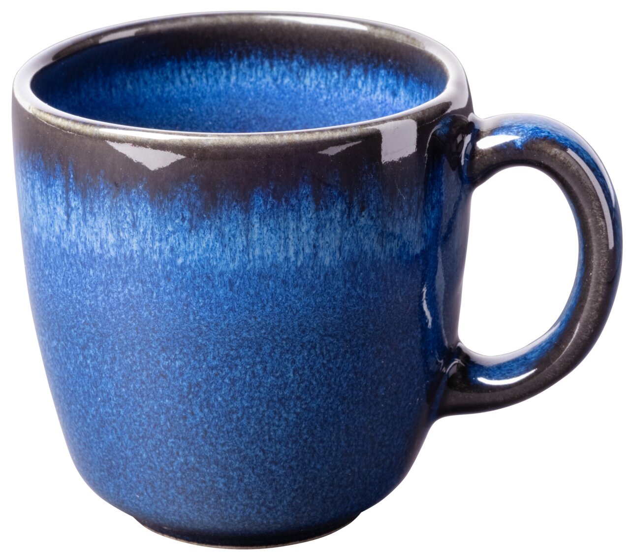 Like by Villeroy & Boch Koffiekopje LAVE BLEU Blaue Kaffeetasse Lave 190ml mit Henkel, seitliche Perspektive