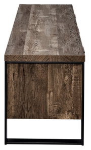 TV-Möbel aus Holz mit Metallrahmen, Ansicht von der Seite