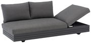 Graues 3-Sitzer Loungeelement mit verstellbarer Rückenlehne, seitliche Perspektive