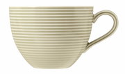 Seitenansicht einer gestreiften Milchkaffeetasse mit Henkel, 0,35l, von Seltmann Weiden, Modell BEAT.