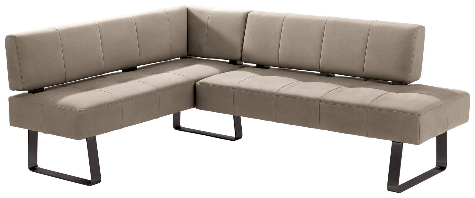 Moderano Eckbank LUPO II Eckbank in beige mit modernem Design und Metallbeinen, seitliche Perspektive