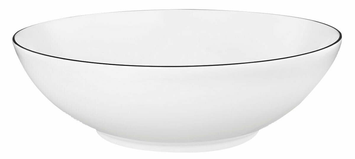 Seltmann Weiden Schüssel Lido 23cm LIDO Weiße Schüssel Lido 23cm mit schwarzem Rand, seitliche Perspektive
