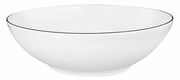 Weiße Schüssel Lido 23cm mit schwarzem Rand, seitliche Perspektive