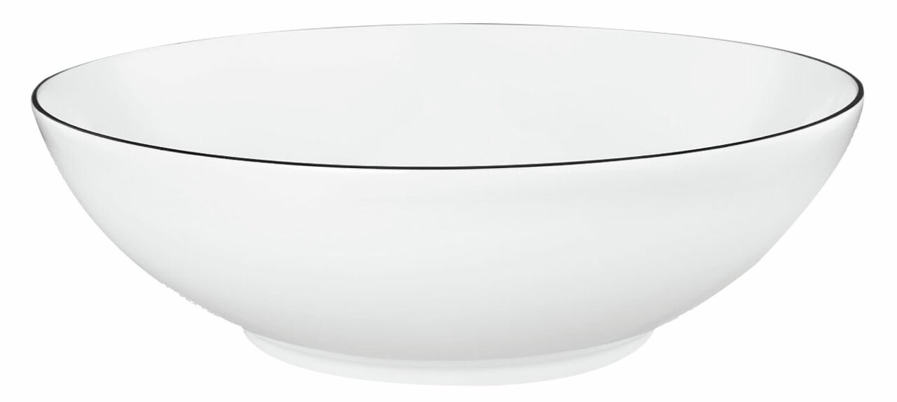 Seltmann Weiden Schüssel Lido 23cm LIDO Weiße Schüssel Lido 23cm mit schwarzem Rand, seitliche Perspektive