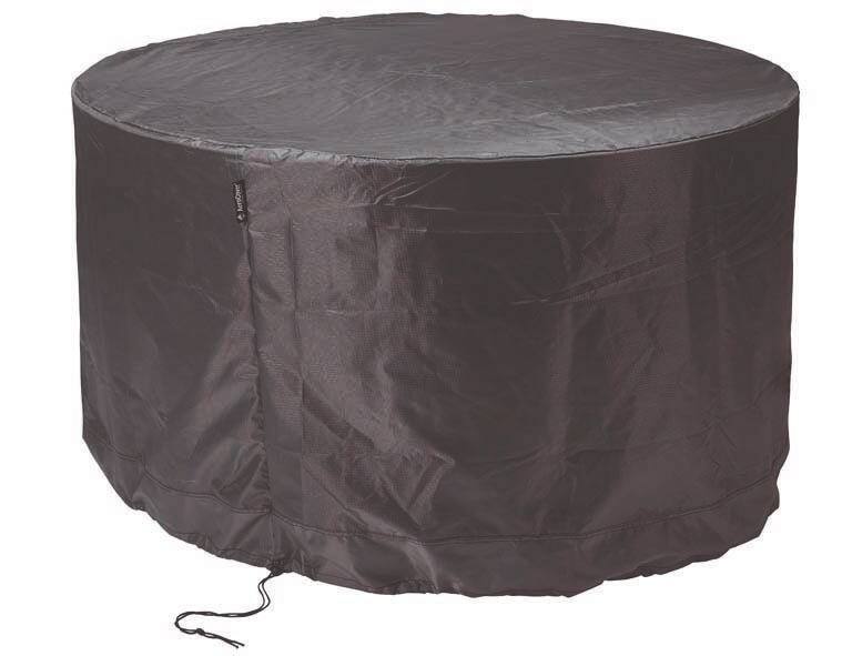 Zurbrüggen Sitzgruppenhülle AeroCover Runde, schwarze Sitzgruppenhülle aus robustem Material, seitliche Perspektive