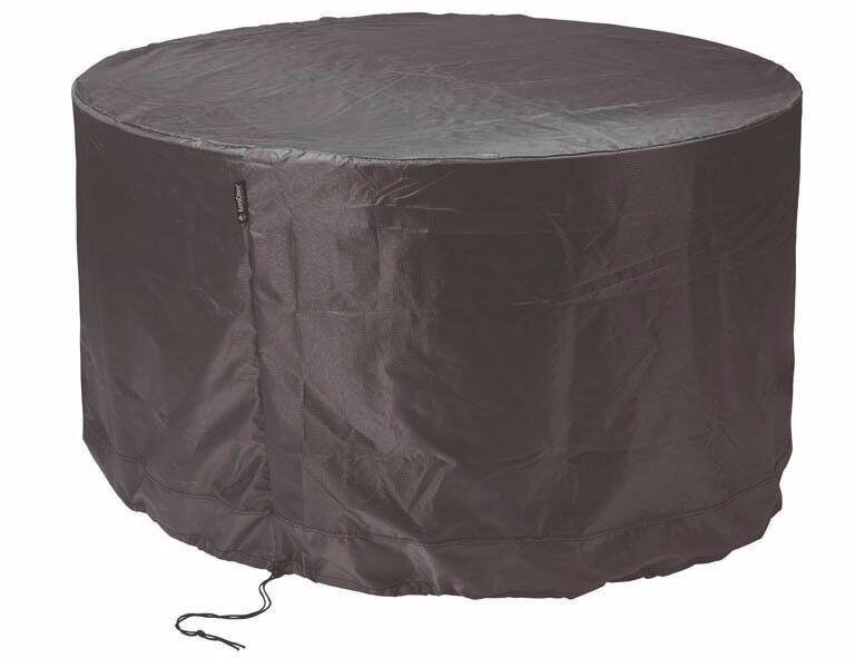 Zurbrüggen Sitzgruppenhülle AeroCover Runde, schwarze Sitzgruppenhülle aus robustem Material, seitliche Perspektive