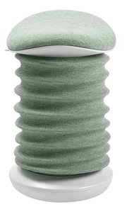 Grüner Aktiv-Sitz mit wellenförmigem Design, seitliche Perspektive