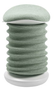 Grüner Aktiv-Sitz mit wellenförmigem Design, seitliche Perspektive