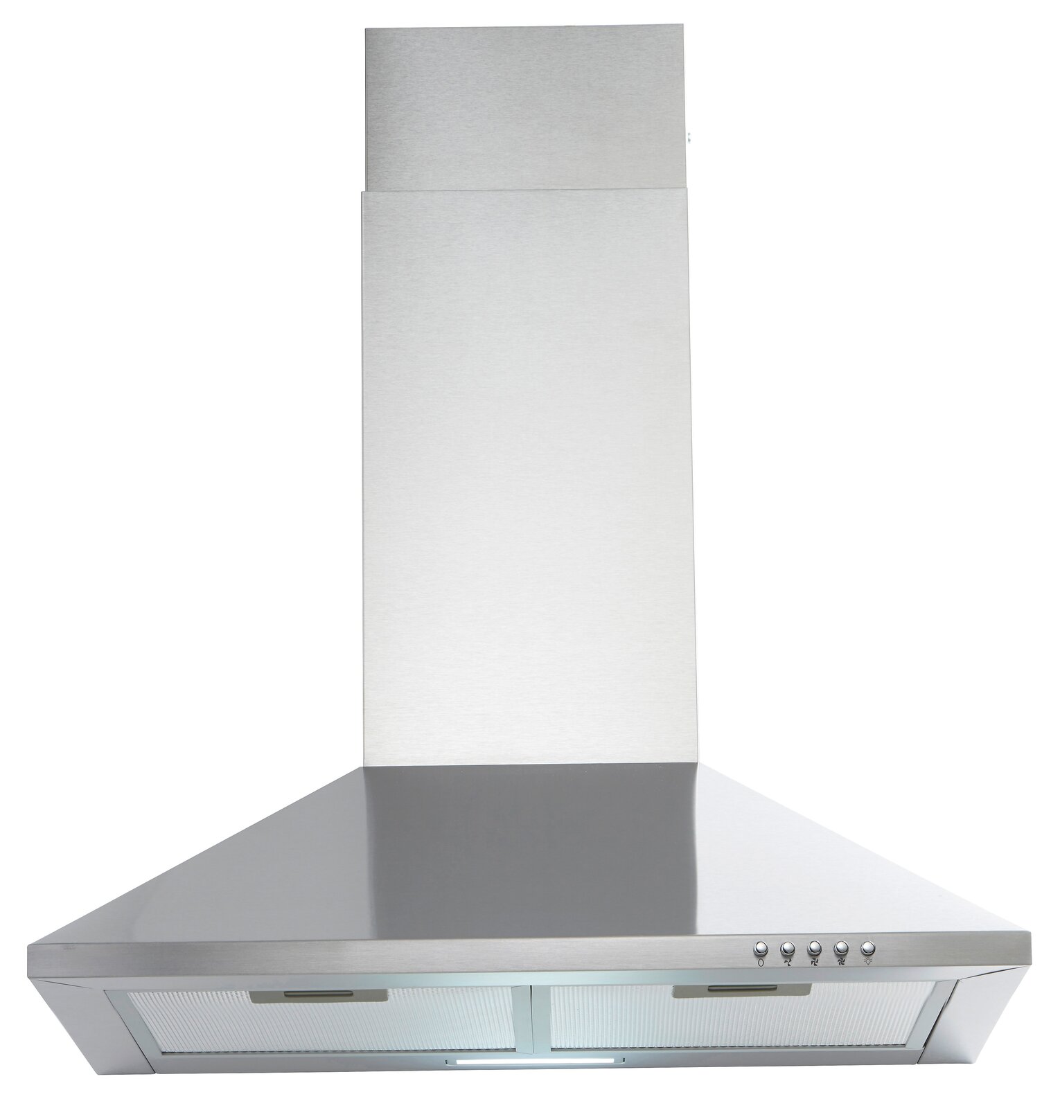 Moderne Edelstahl-Dunstabzugshaube, Frontalansicht