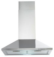 Moderne Edelstahl-Dunstabzugshaube, Frontalansicht