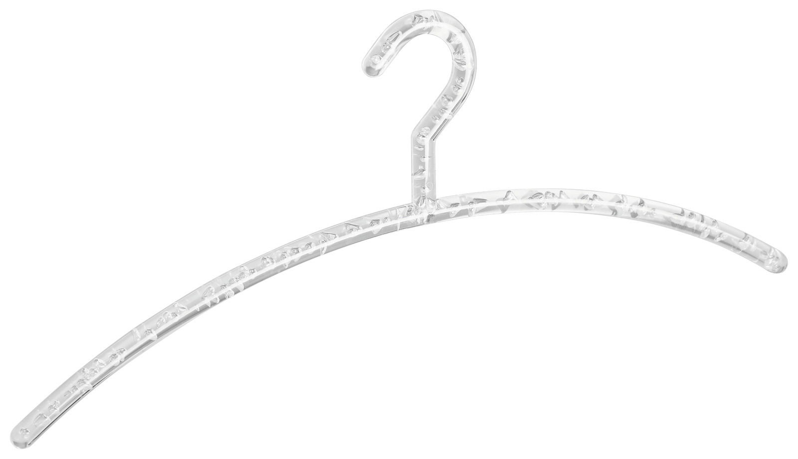 Transparenter Kleiderbügel aus Kunststoff, Frontalansicht