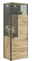 Modernes Highboard aus Holz mit Glaselementen, seitliche Perspektive