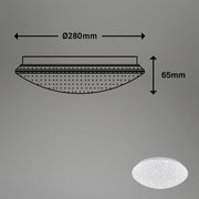 LED-Deckenleuchte aus Kunststoff in Weiß, Durchmesser 280mm, Höhe 65mm, seitliche Perspektive