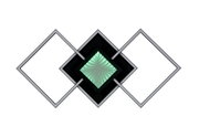 Moderne led-plafondlamp met een geometrisch ontwerp, vierkante vormen en een verlicht midden, bovenaanzicht.