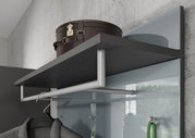 Garderobenpaneel mit Ablage und Kleiderstange, seitliche Perspektive