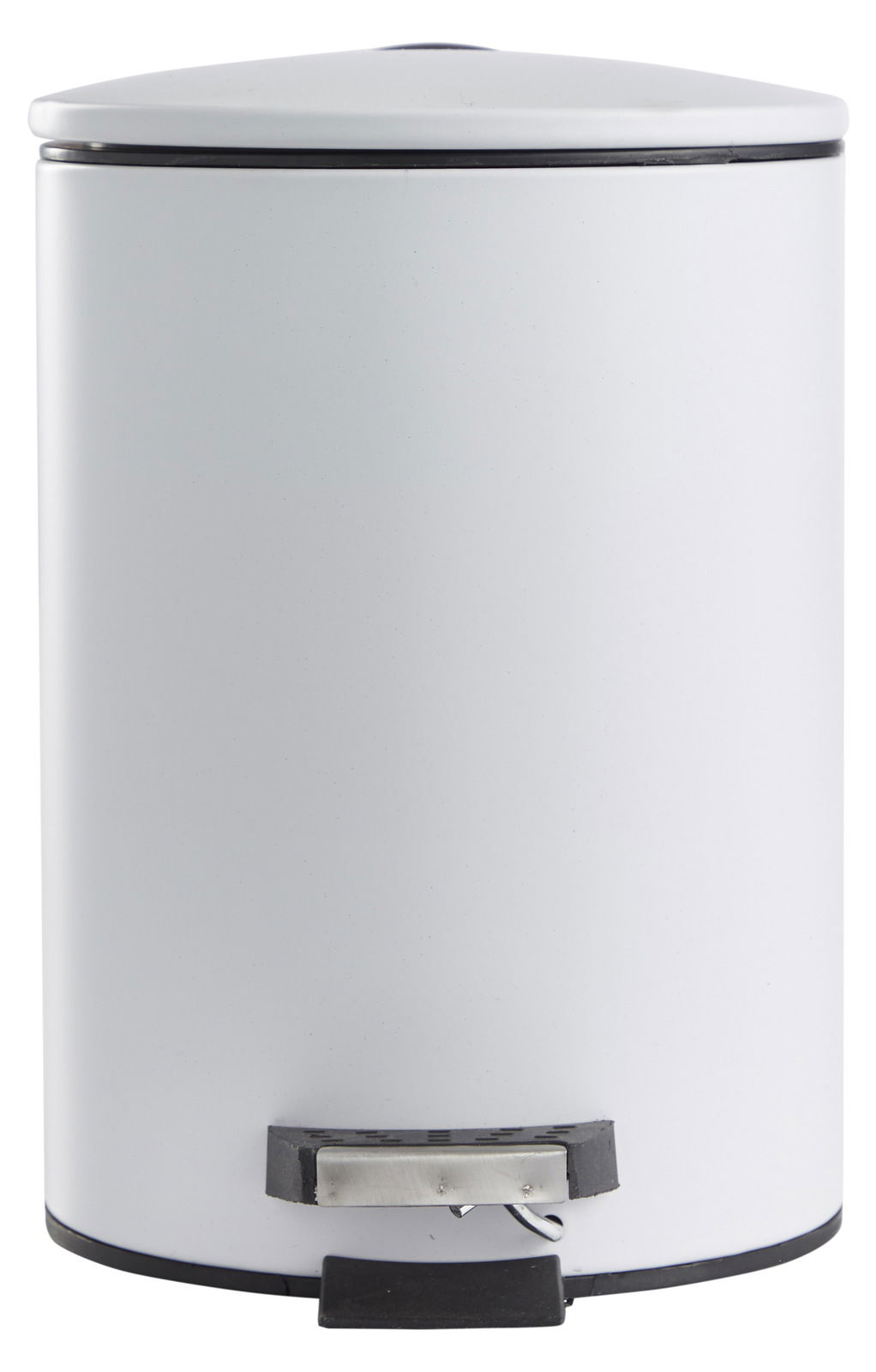 Weißer Treteimer mit 3 Litern Fassungsvermögen, Vorderansicht