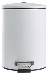 Weißer Treteimer mit 3 Litern Fassungsvermögen, Vorderansicht