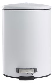 Weißer Treteimer mit 3 Litern Fassungsvermögen, Vorderansicht