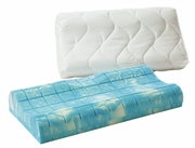 Nackenstützkissen 40 x 80 cm mit abnehmbarem Bezug, Vorderansicht des Kissens und des blauen Schaumstoffkerns