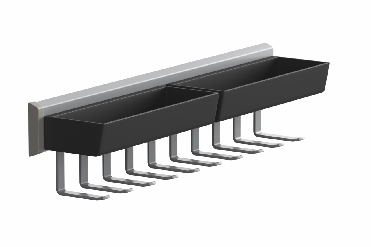 Jutzler Krawattenauszug JUTZLER Krawattenauszug mit zwei schwarzen Fächern und mehreren Haken, seitliche Perspektive