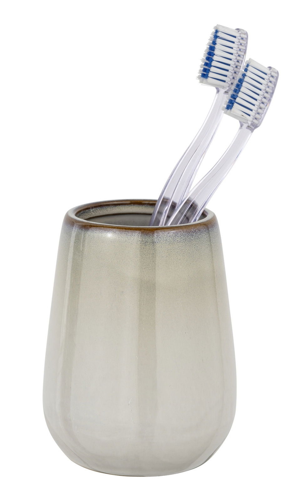 Schöner Wohnen Zahnputzbecher MARANO Keramik Zahnputzbecher Marano mit zwei Zahnbürsten, seitliche Perspektive