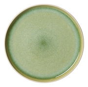 Grüner Dessertteller mit feiner Textur, Draufsicht