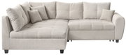 Beige Ecksofa mit Kissen, Vorderansicht