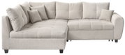 Beige Ecksofa mit Kissen, Vorderansicht