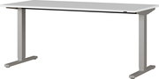 Moderner E-Schreibtisch mit höhenverstellbarer Funktion, seitliche Perspektive