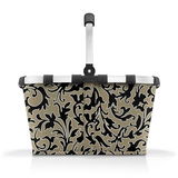Carrybag mit floralem Muster in Schwarz und Beige, Vorderansicht