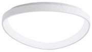 Moderne LED-Deckenleuchte in Weiß, seitliche Perspektive