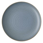 Blauer Speiseteller mit konzentrischen Kreisen, Draufsicht