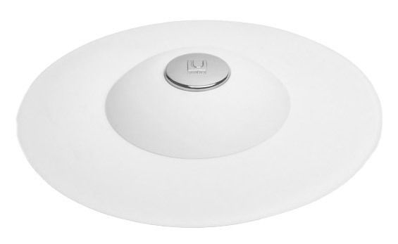 Weißer Flex Haarfänger und Wasserstopper aus der Vogelperspektive